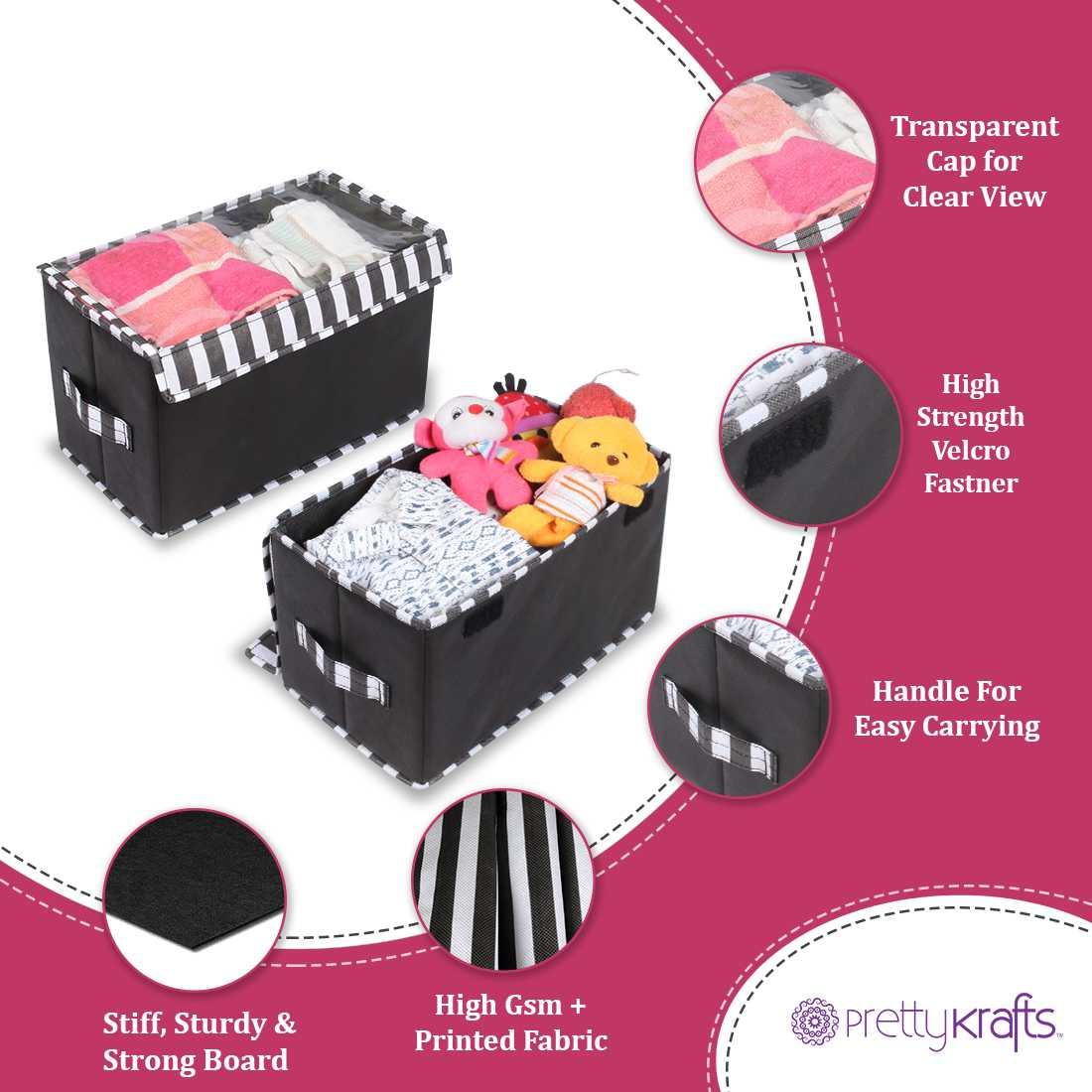 Multi-Purpose Collapsible Storage Organizer with Transparent Lid